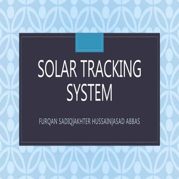 Solar tracking system