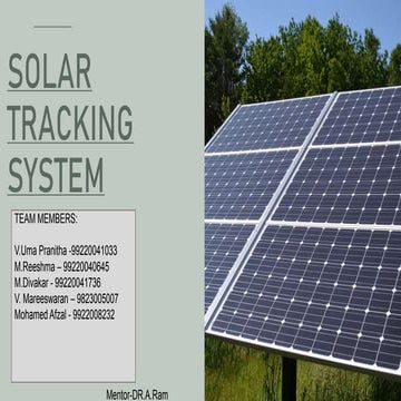 Solar Tracking System    for agriculture