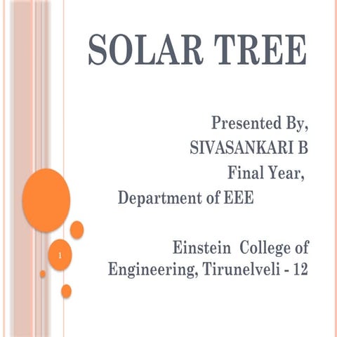 Solar Tree for power Generation in street