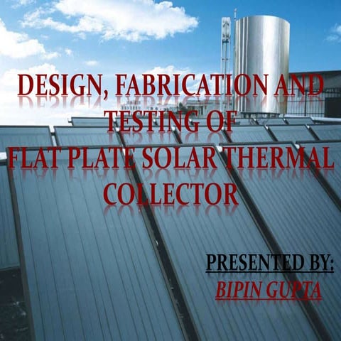 Solar flat plate collector