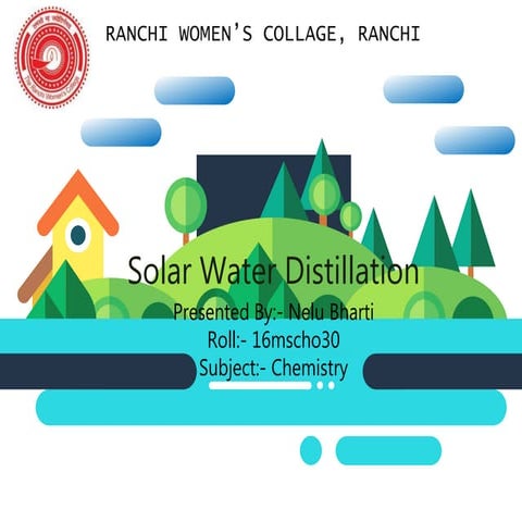 Solar water distillation