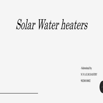 Solar water heaters