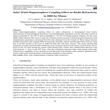 Solar wind magnetosphere coupling effect on radio refractivity