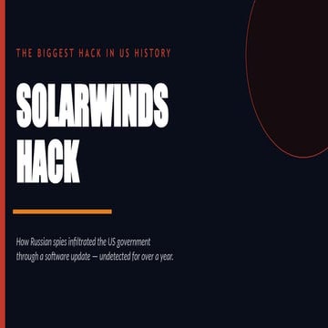 SolarWinds Security Attack Analysis.pptx