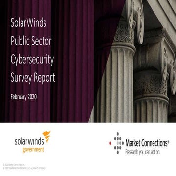 SolarWinds Public Sector Cybersecurity Survey Report 2020
