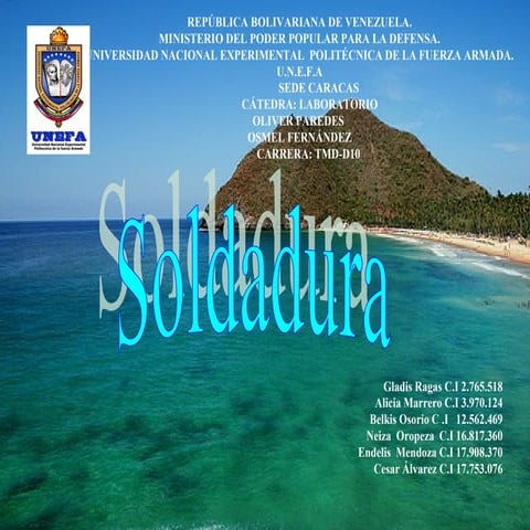 Soldadura. Tipos de Soldaduras