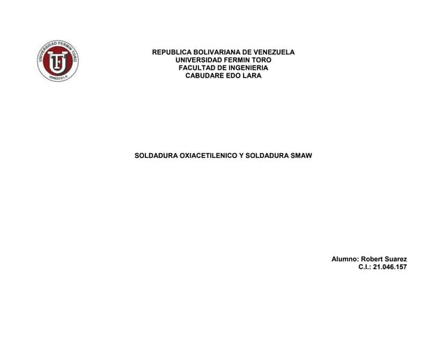 Soldadura oxiacetilenico y soldadur...
