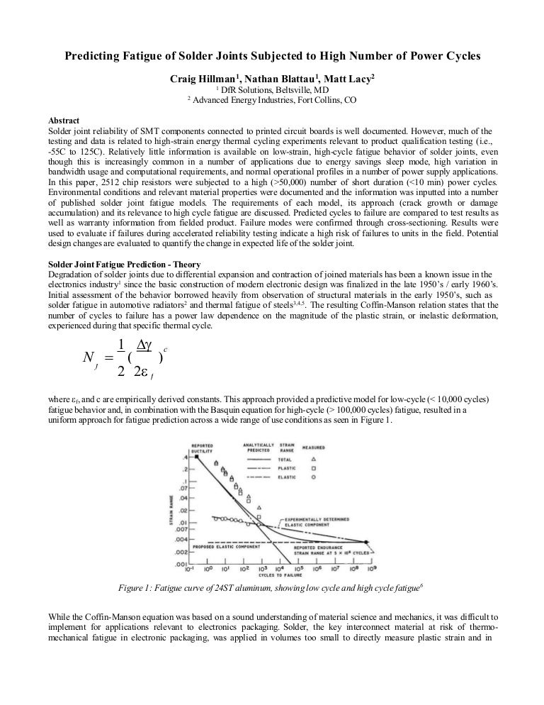 Solder Joint Fatigue Dfr