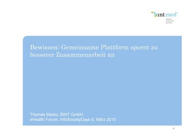 SeHF 2015 | Bewiesen: Gemeinsame Plattform spornt zu besserer Zusammenarbeit an