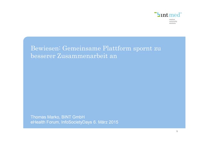 SeHF 2015 | Bewiesen: Gemeinsame Plattform spornt zu besserer Zusammenarbeit an