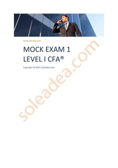 cfa mock print exam mock Level 1 2012 CFA morning ans exam