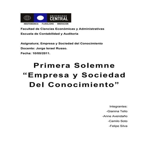 Solemne 1 empresa y sociedad del conocimiento gianina tello