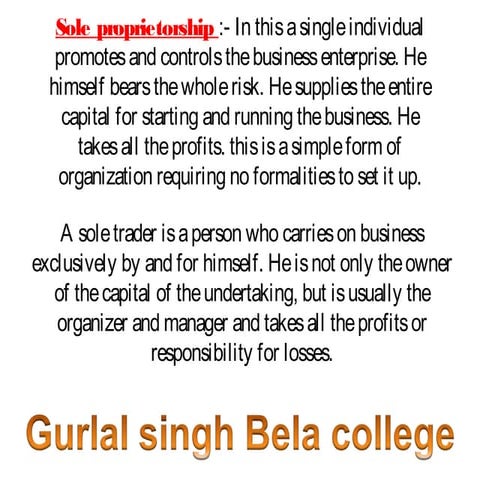 Sole proprietorship