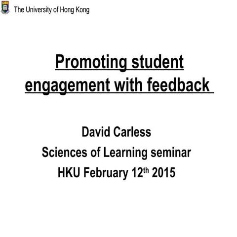 Promoting student engagement with feedback