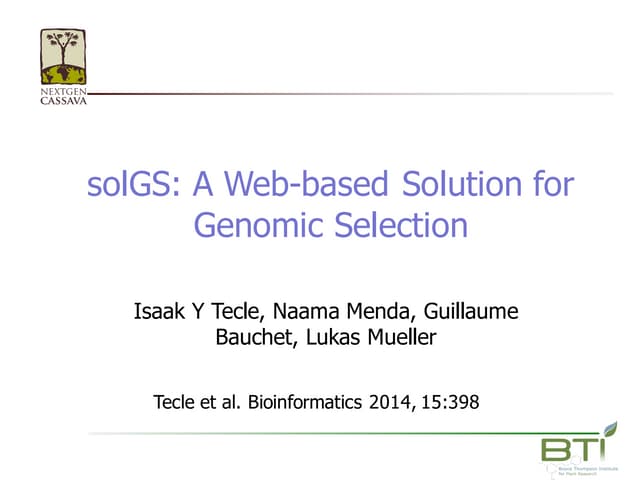 Cassavabase SolGS presentation PAG 2016