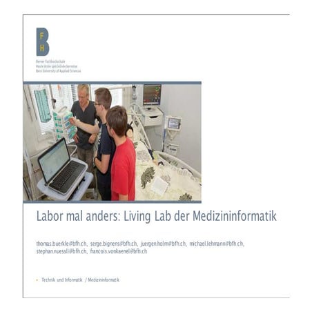 SeHF 2015 | Labor mal anders: Living Lab der Medizininformatik