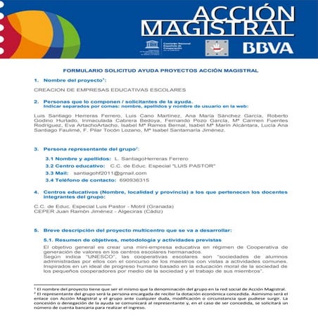 Solicitud ayuda proyectos en red accion magistral 2014-2015