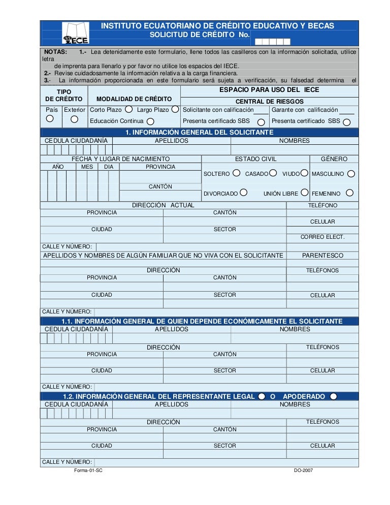 Solicitud credito