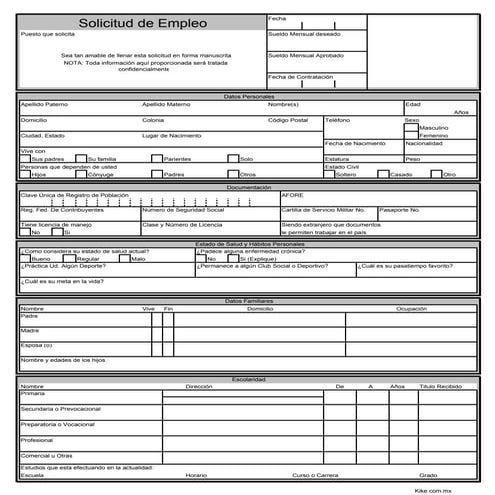 Solicitud de empleo