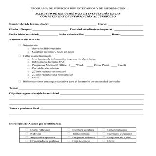 Solicitud de servicios