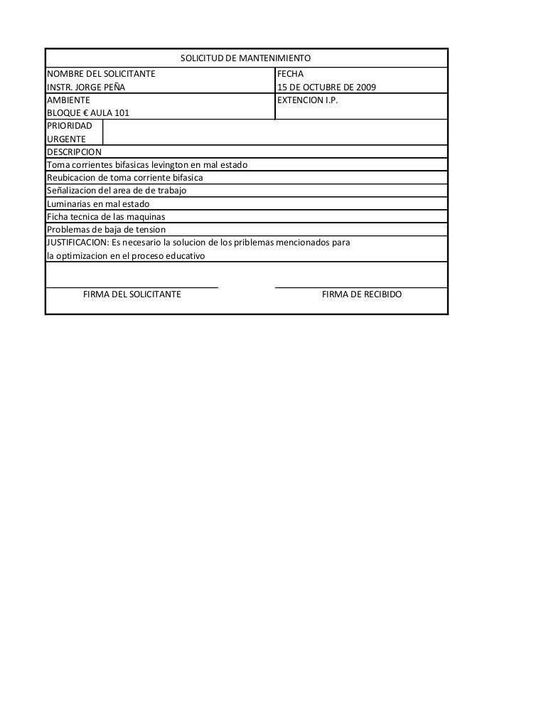 Solicitud De Trabajo