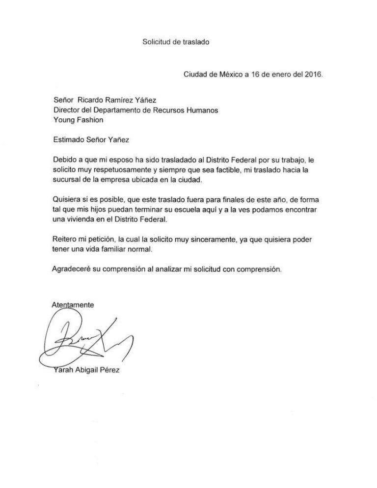 Ejemplo De Carta De Solicitud De Traslado Pedir Trasl vrogue.co