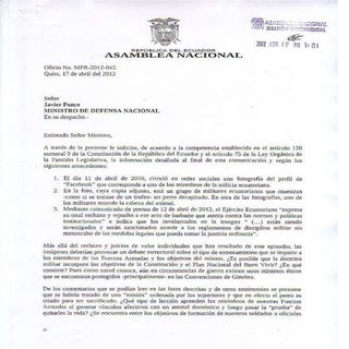 Solicitud de información Min. Defensa 