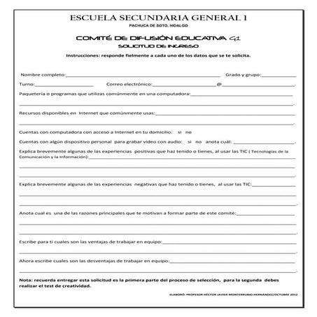 Solicitud para integrar comité | PDF