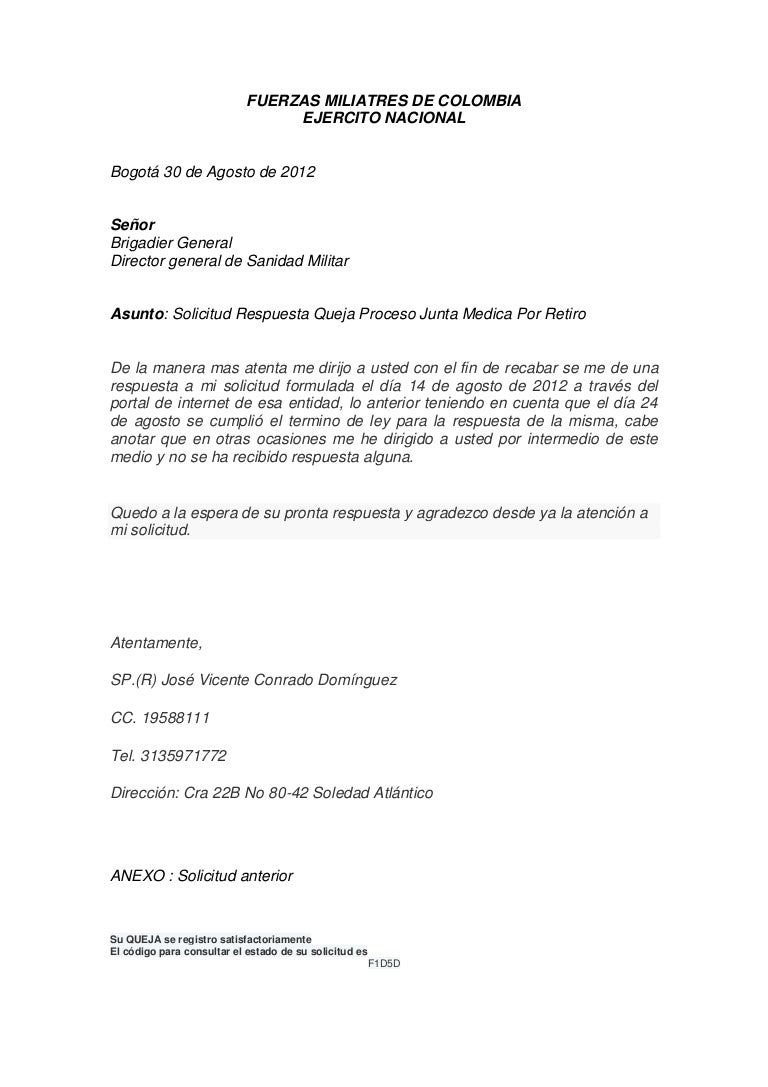 Solicitud respuesta oficio