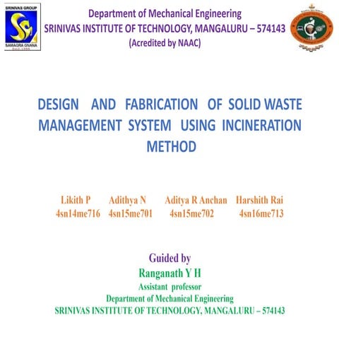 Solid Waste Management Using Incineration Technique