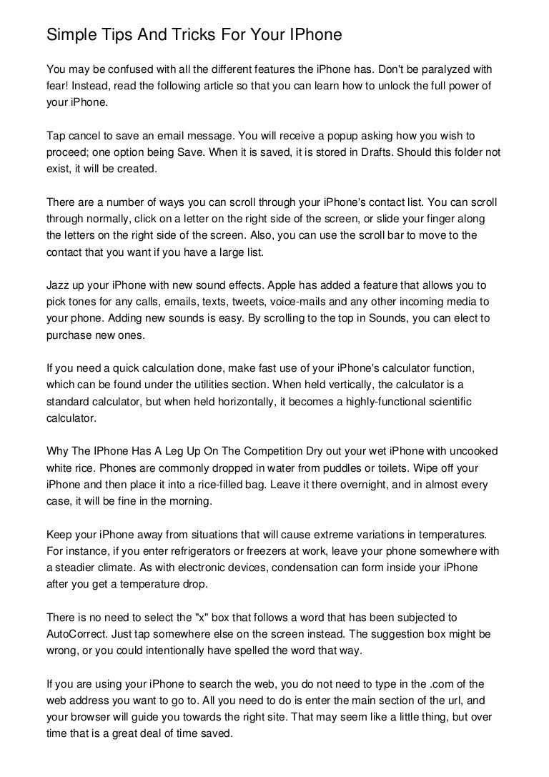 Simple Tips And Tricks For Your Iphone