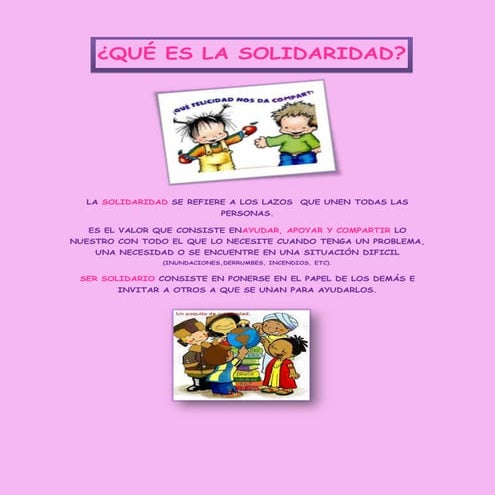 EL VALOR DE LA SOLIDARIDAD | PPTX