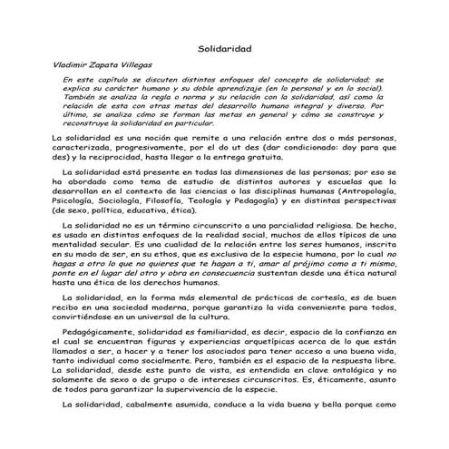 EL VALOR DE LA SOLIDARIDAD | PPTX