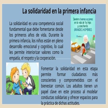 la Solidaridad en niños de inicial para promover una buena criqnza y el ...