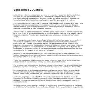 Solidaridad y Justicia. 17 de Febre...