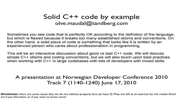 Solid C++ by Example