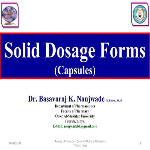 Solid dosage forms (capsules)
