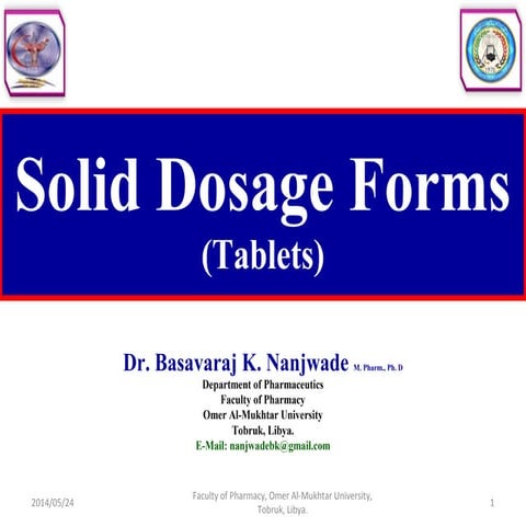 Solid dosage forms (tablets)