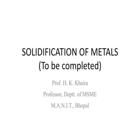 Solidification of material