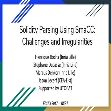 Solidity Parsing Using SmaCC: Challenges and Irregularities