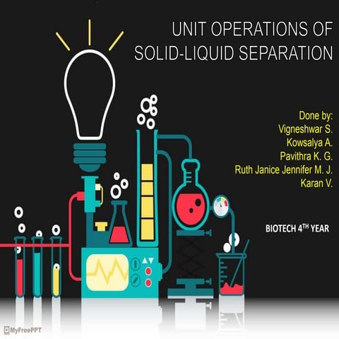 Solid liquid separation - unit operations