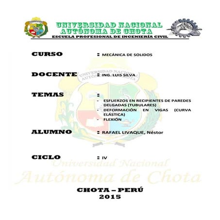 ESFUERZOS EN RECIPIENTES DE PAREDES DELGADAS (TUBULARES)