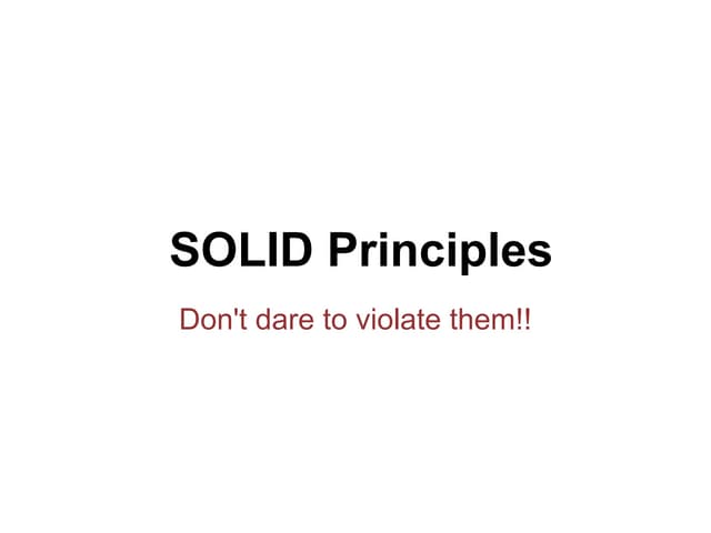 Solid principles - Object oriendte