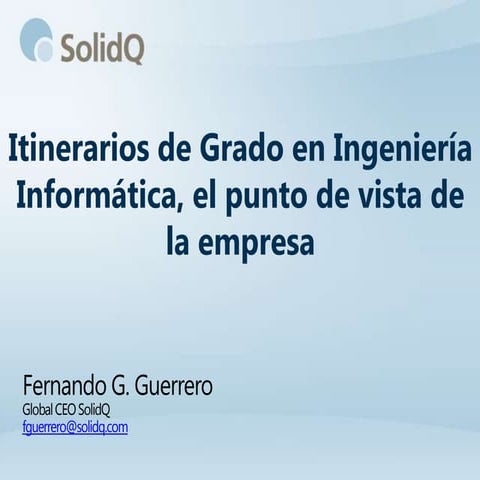 Itinerarios de Grado de Ingenieria Informatica EPS Alicante