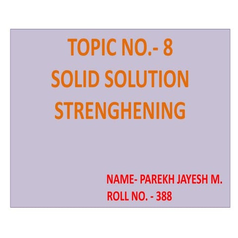 Solid solution strengthening