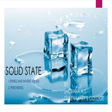 SPINELS,INVERSE SPINELS AND PEROVSKITES