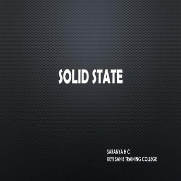 Solid state and types of solids