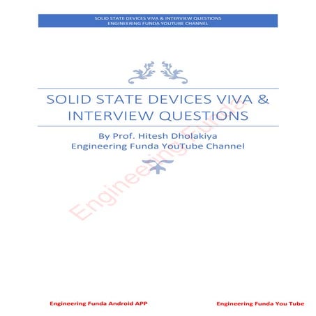 Solid State Devices Interview and Viva Question