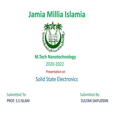 Solid state electronics | PPT