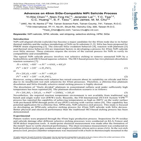 Solid State Phenomenon 3 908451 64 7 211
